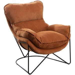 Mathi Design Fauteuil en velours orange Orange 95x87x79cm