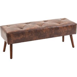 Homcom Banquette capitonnee style classique chic bois marron effet vieilli