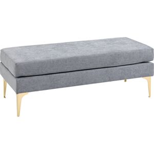 Homcom Banquette style moderne piètement métal doré tissu gris clair - Publicité