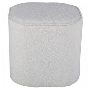 Meubles & Design Pouf cube en tissu boucle blanc