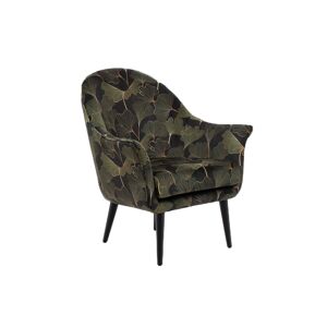 Hellin Fauteuil en velours peau de peche aux motifs fleuris