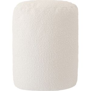 MX HOME Pouf ottoman en bouclette blanc creme