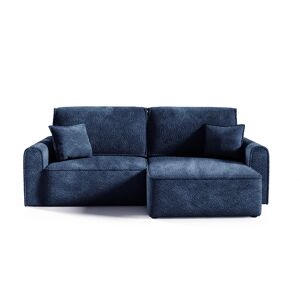 Petits meubles Canape d'angle reversible convertible 3 places coffre bois de pin bleu