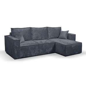 Petits meubles Canape d'angle reversible convertible 3 places coffre bois de pin gris