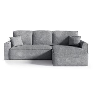 Petits meubles Canape d'angle reversible convertible 4 places coffre bois de pin gris