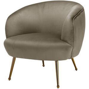 Moloo Fauteuil lounge Taupe et pieds metal dores