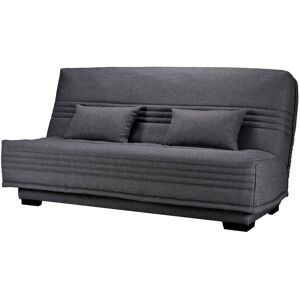 CAMIF Banquette clic-clac, matelas 17 cm en tissu polyester gris fonce