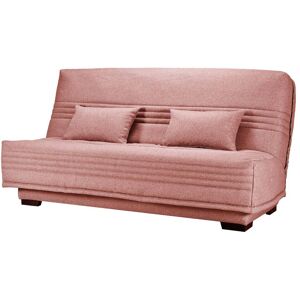 CAMIF Banquette clic-clac, matelas 17 cm en tissu polyester rose