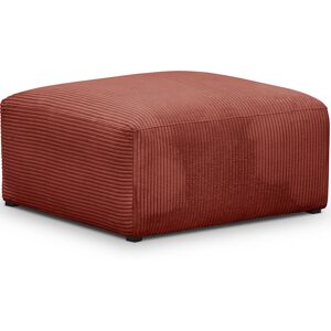 Homifab Pouf / repose-pieds en velours côtele rouille