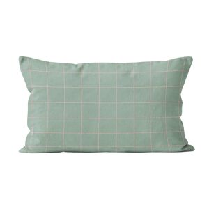 Coast And Valley Coussin a carreaux velours vert rose 40x67cm