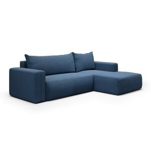 Petits meubles Canape d'angle convertible droite 3 places coffre bois de pin bleu