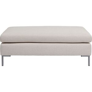 Kare Design Repose-pieds en polyester creme et acier gris