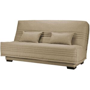 CAMIF Banquette clic-clac, matelas 17 cm en tissu polyester sable