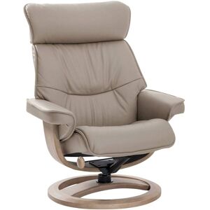 CAMIF Fauteuil de relaxation avec repose pieds en cuir beige