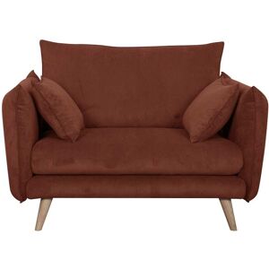 CAMIF Fauteuil XXL tissu velours 1 place Acajou