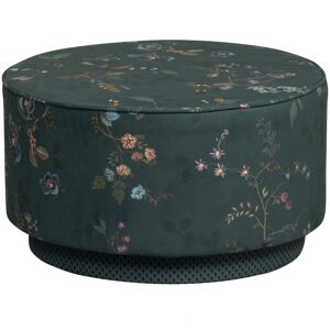 Pouf en velours imprimée fleur vert Vert 60x36x60cm