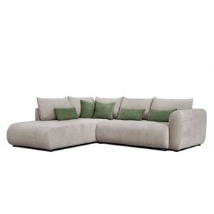 Courtois Laville Canape dangle gauche 5 places marron moyen avec le couchage Taupe 291x94x234cm