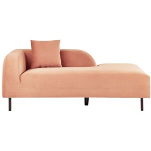 Beliani Chaise longue côte gauche rose peche