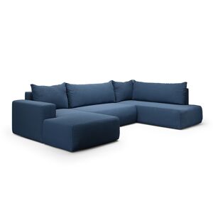 Petits meubles Canape panoramique 5 places convertible coffre bois de pin bleu