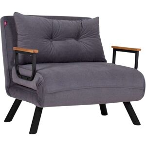 Hanah Home Fauteuil convertible en tissu sando gris