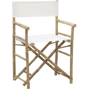 Aubry Gaspard Fauteuil metteur en scene en bambou Blanc 58x90x48cm