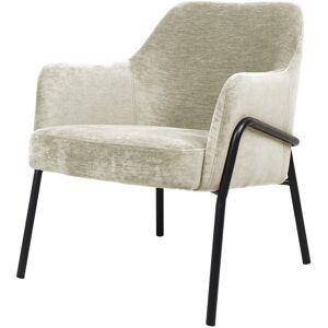 Moloo Fauteuil lounge en tissu Coloris Lin et metal noir mat