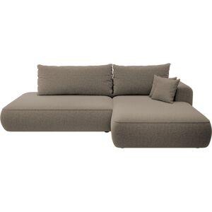 Selsey Canape d'angle avec fonction de couchage en chenille brun clair