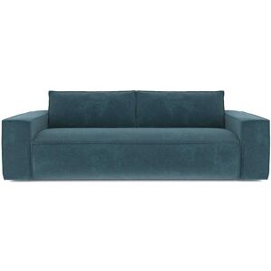 Sia Home Canape convertible express dunlopillo velours texture bleu ocean 160cm