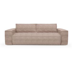 Sia Home Canape convertible express dunlopillo velours côtele XXL taupe 140cm