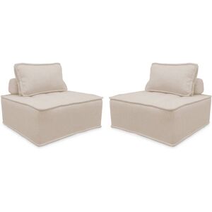 sweeek 2 chauffeuses pour canape tissu capitonne creme