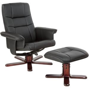 Fauteuil relax avec pied en croix noir/marron