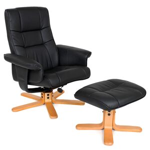 Fauteuil relax avec pied en croix noir/beige