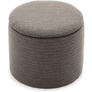 sweeek Pouf taupe en tissu avec rangement plaids, coussins