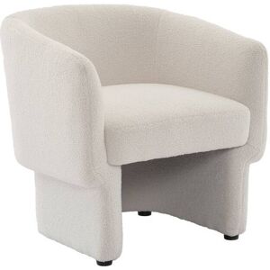 sweeek Fauteuil en bouclettes blanches formes arrondies Blanc 70x72x70cm