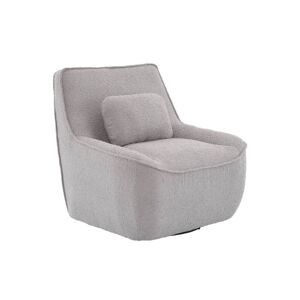 sweeek Fauteuil pivotant 360°bouclette texturee gris clair