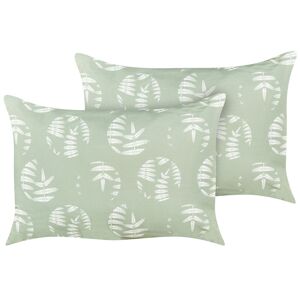 Beliani Coussin d'exterieur en tissu vert Vert 60x10x40cm