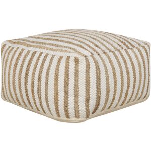 Beliani Pouf beige et blanc 60 x 60 cm - Publicité