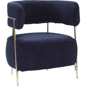 Hübsch Fauteuil lounge en fer et polyester bleu