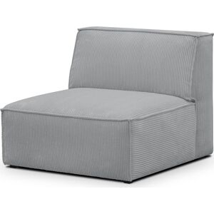 Homifab Chauffeuse sans accoudoirs modulable en velours cotele gris clair Gris 91x78x94cm