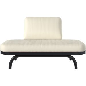 Rendez-Vous Deco Fauteuil de jardin 2 places blanc casse et pieds en metal noir Blanc 112x69x80cm