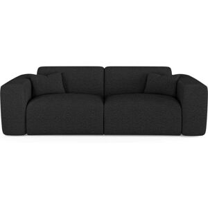 Sia Home Canape convertible express dunlopillo 160cm tissu bouclette noir