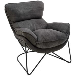 Mathi Design Fauteuil en velours gris Gris 95x87x79cm