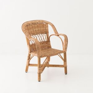 Fauteuil enfant tressé en osier brun