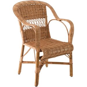 Kok Maison Fauteuil tresse en osier brun Marron 61x89x53cm