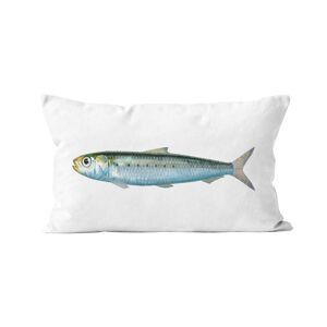 Artpilo Coussin imprime poisson velours blanc Blanc 67x40cm