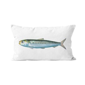 Artpilo Coussin imprime poisson velours blanc