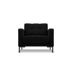 Micadoni Home Fauteuil en tissu velours noir