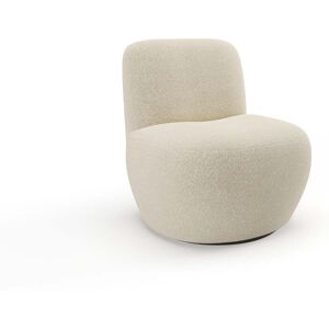 Sia Home Fauteuil pivotant en tissu bouclette beige