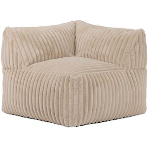 Icon Pouf d'angle modulable imitation fourrure côtelee beige