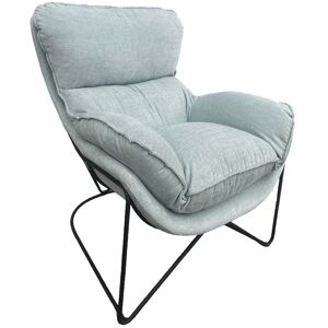 Mathi Design Fauteuil en velours vert clair Vert 95x87x79cm